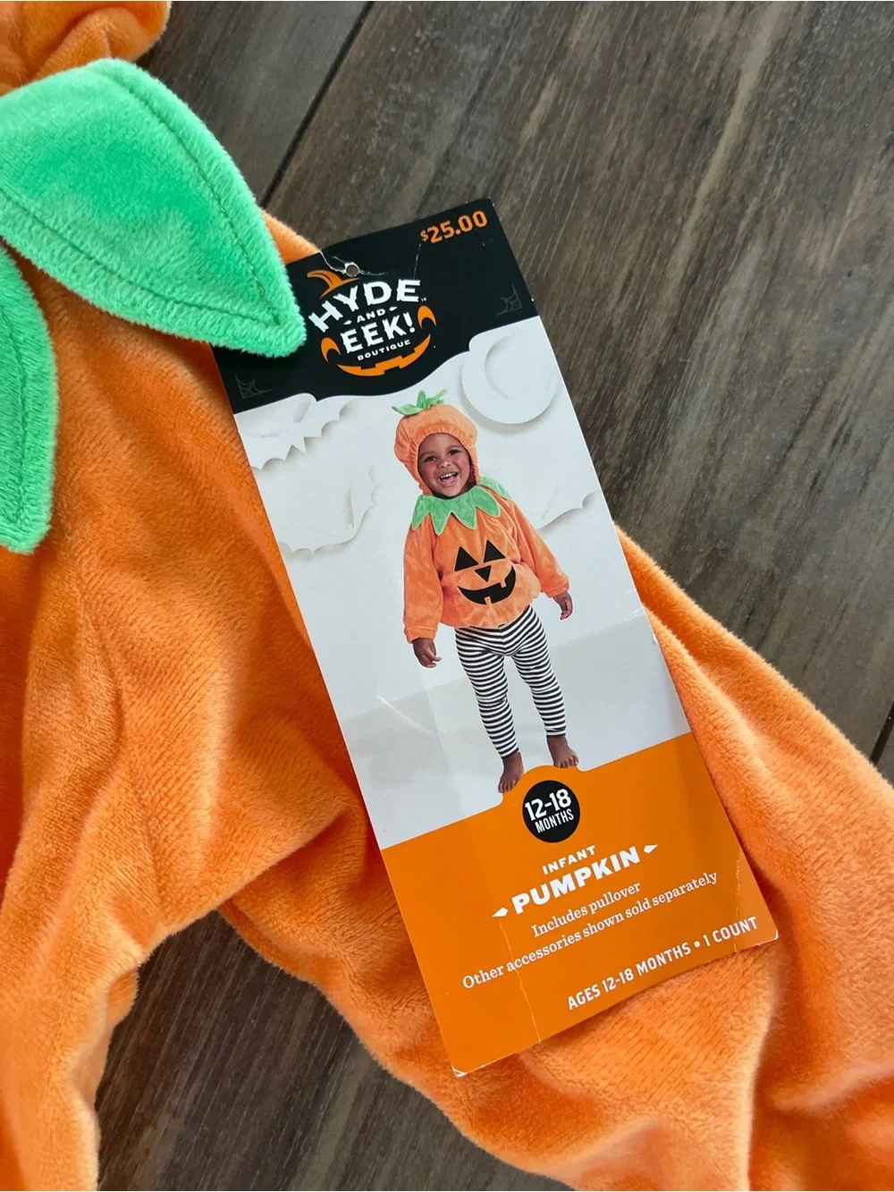 Infant Pumpkin Halloween Costume Pullover Hyde and EEK! Orange size 12-18 months